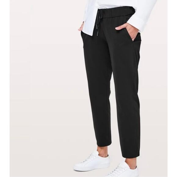 Lululemon Womens High Waist on the Fly Pants Stretch Pocket Running Black Size 6 - Picture 1 of 13